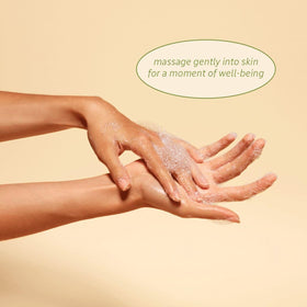 L'OCCITANE shea verbena soap on bathroom tray, lifestyle scene showing fresh citrus ambiance
