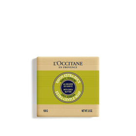 L'OCCITANE shea verbena bar front packaging showing product name and size, clear identification and benefit