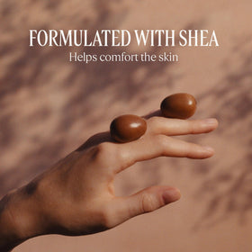 L'OCCITANE soap poured into hand illustrating gentle lather and hydration