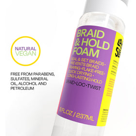LOCK'N SLEEK foam dispensed showing airy texture for easy styling benefit
