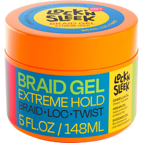 LOCK'N SLEEK front jar view showing label and strong hold benefits