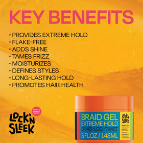 LOCK'N SLEEK applied during braiding to secure edges and reduce frizz