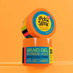 LOCK'N SLEEK open jar revealing glossy gel for high-shine protective styles