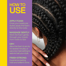 LOCK'N SLEEK finished braids outdoors showing smooth shine and long-lasting benefit