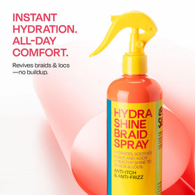 LOCK'N SLEEK mist settling on braids for instant hydration benefit