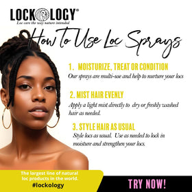 Lockology spray being applied to locs for immediate refresh benefit