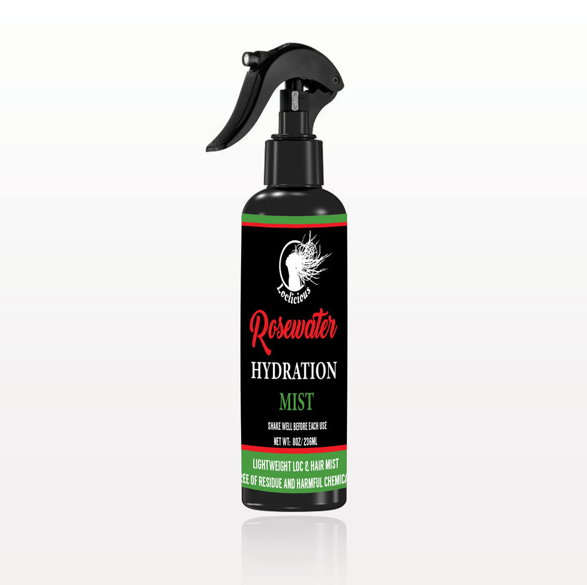 LOCLICIOUS spray nozzle in use demonstrating quick hydration benefit