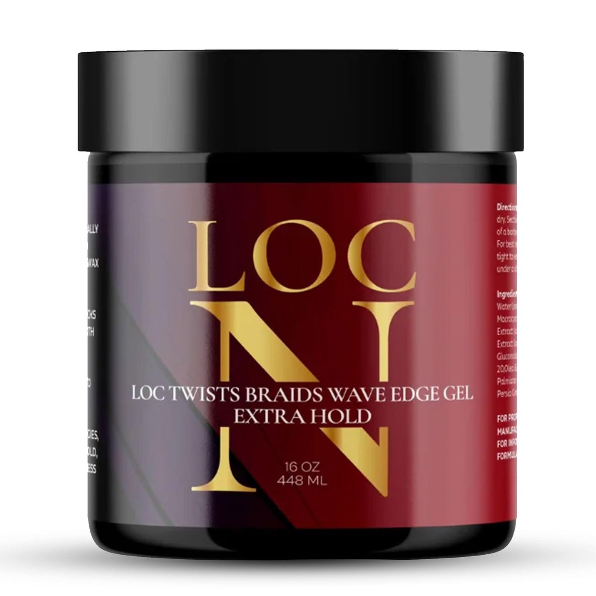 LOCN front jar 16oz showing label and size for reliable extra hold