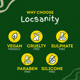 Locsanity bottle sitting on wood surface highlighting premium packaging