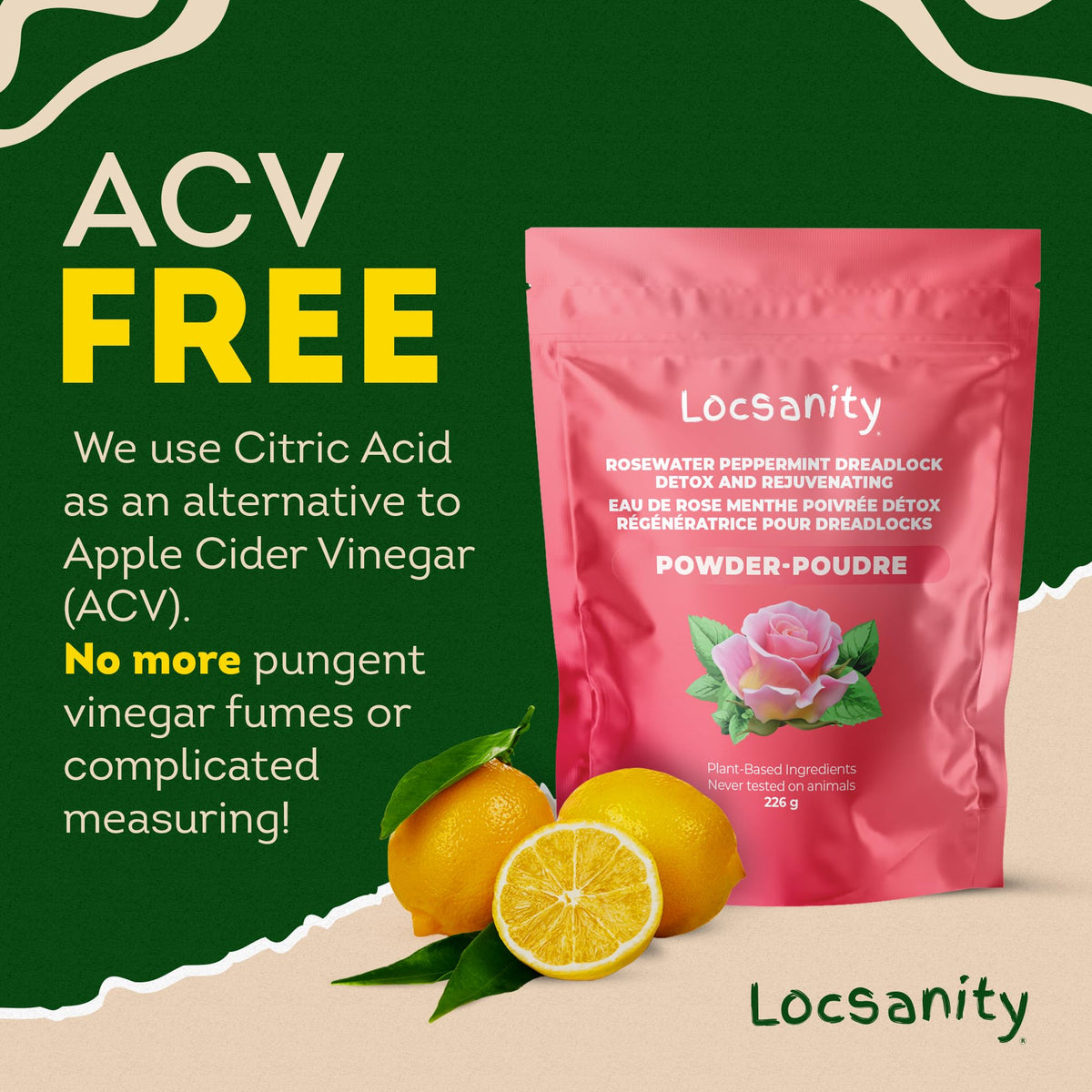 Locsanity powder dissolving in basin illustrating easy prep and no-mess soak