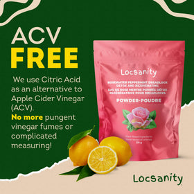 Locsanity powder dissolving in basin illustrating easy prep and no-mess soak