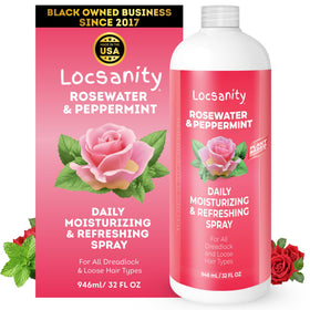 Locsanity front label on 32 oz bottle showing product identity and volume benefit