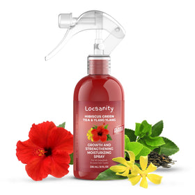 Locsanity front packaging showing hibiscus and green tea benefits