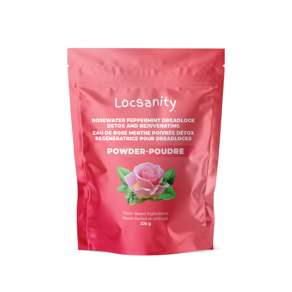Locsanity front packaging showing label and benefits for cleaner locs