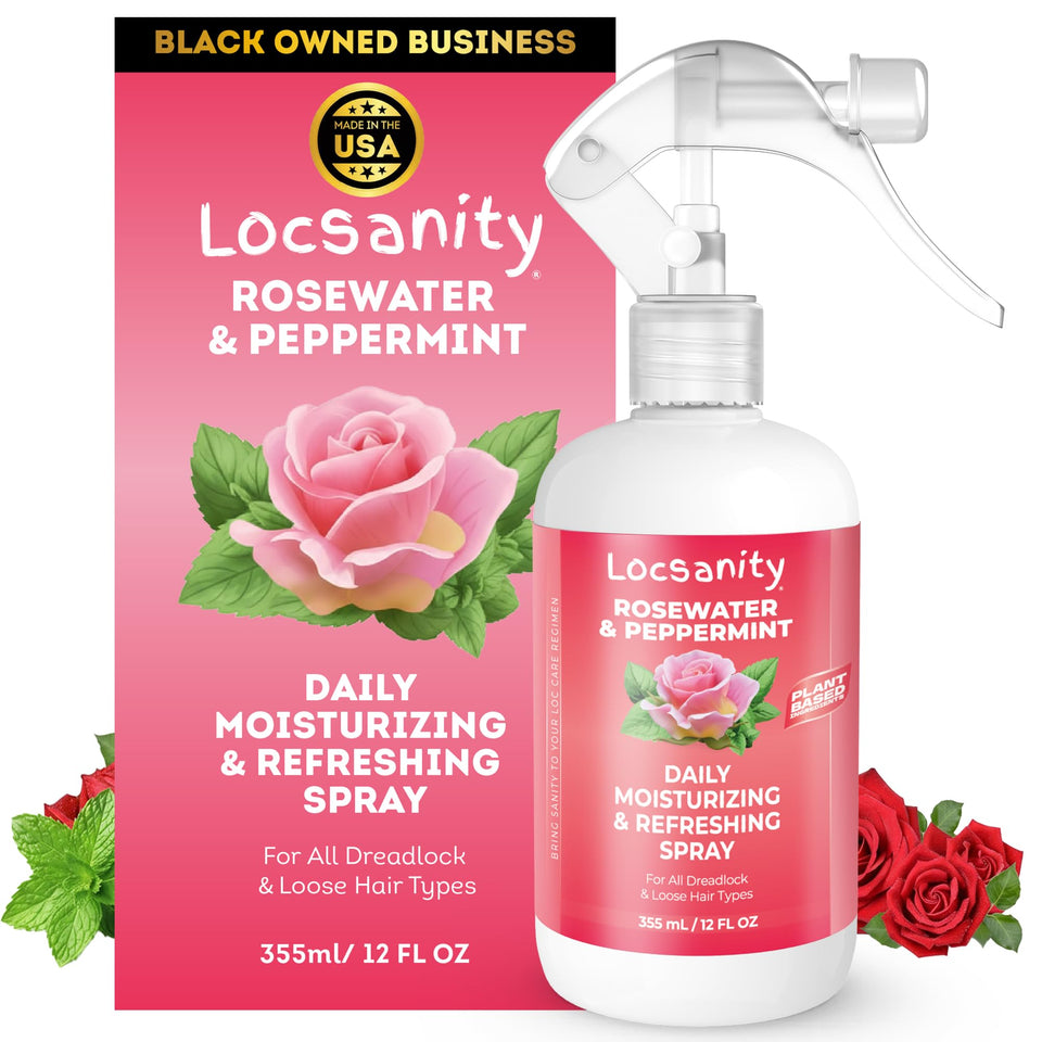 Locsanity front packaging showing bottle and branding with clear hydration benefits