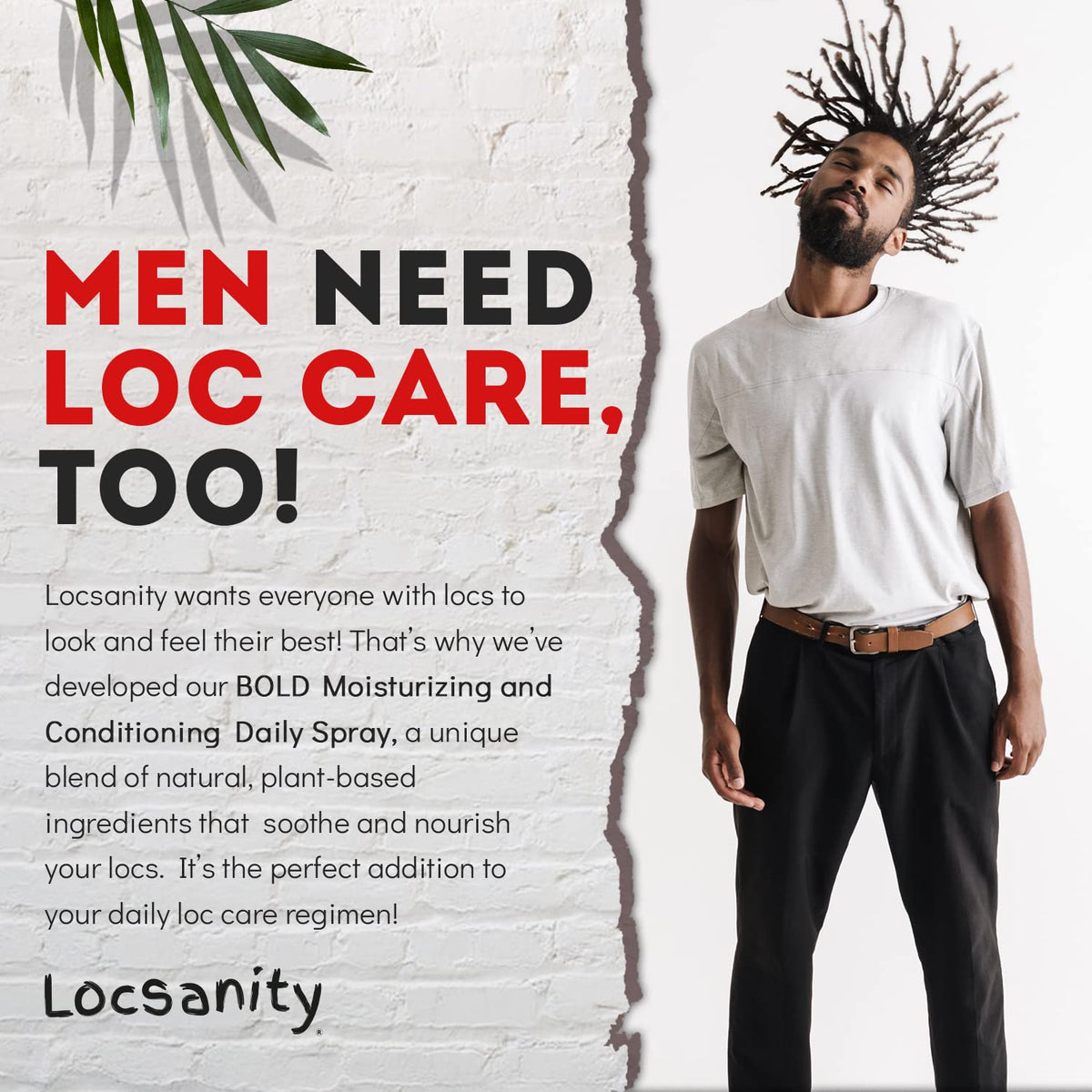 Locsanity label ingredients detail highlighting plant-based extracts for scalp care