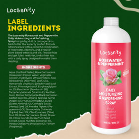 Locsanity on bathroom shelf in lifestyle setting conveying daily routine convenience benefit