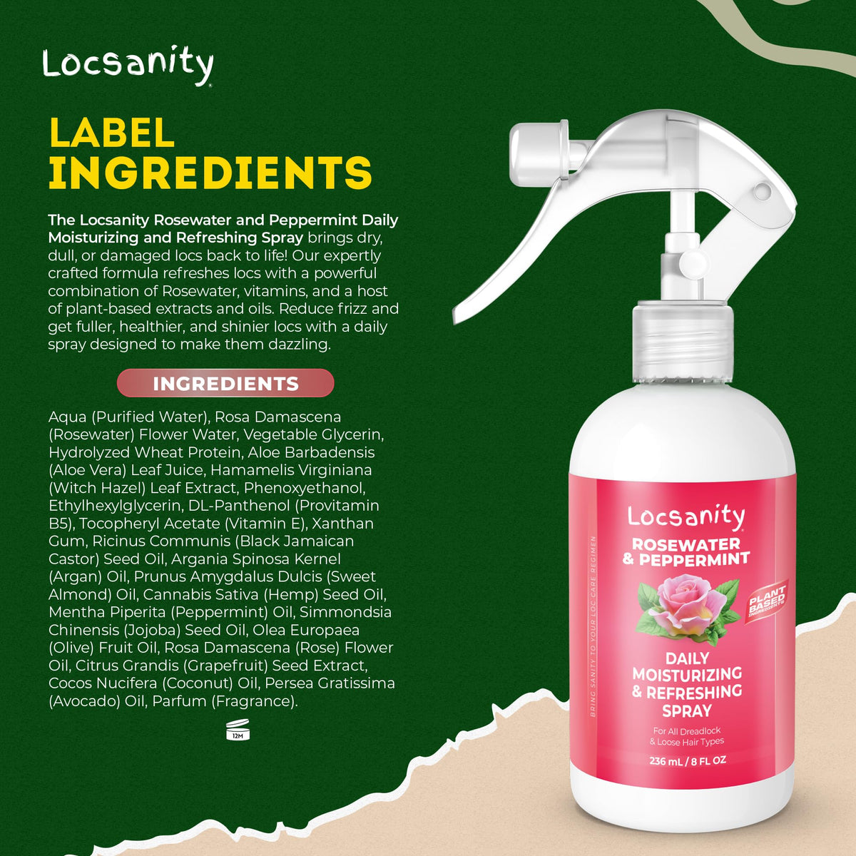 Locsanity used outdoors refreshing locs with cooling peppermint