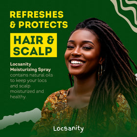 Locsanity applied at scalp demonstrating itch relief and cooling comfort