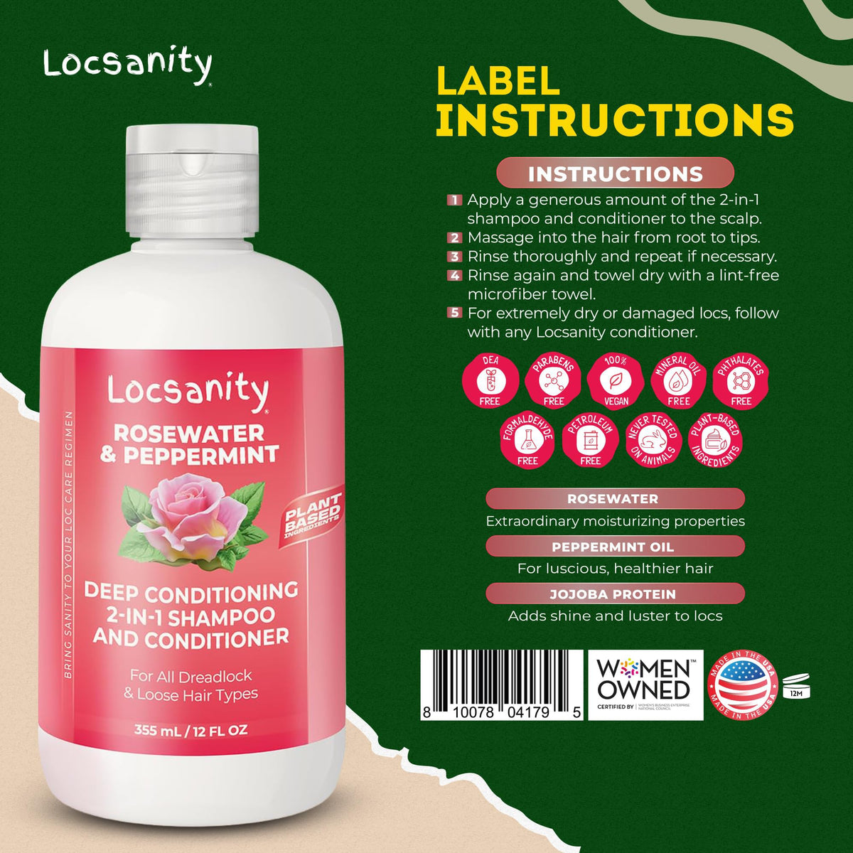 Locsanity bottle in hand for size comparison and travel-friendly benefit