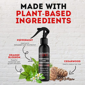 Locsanity mist texture closeup illustrating fine spray for lightweight hydration
