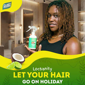 Locsanity coconut oil texture droplets showing nourishing moisture benefit