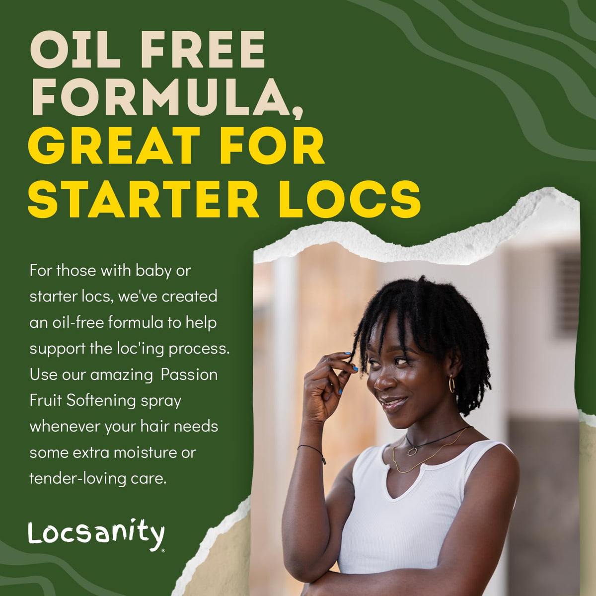 Close-up of loc strand texture after Locsanity for softer, more manageable hair