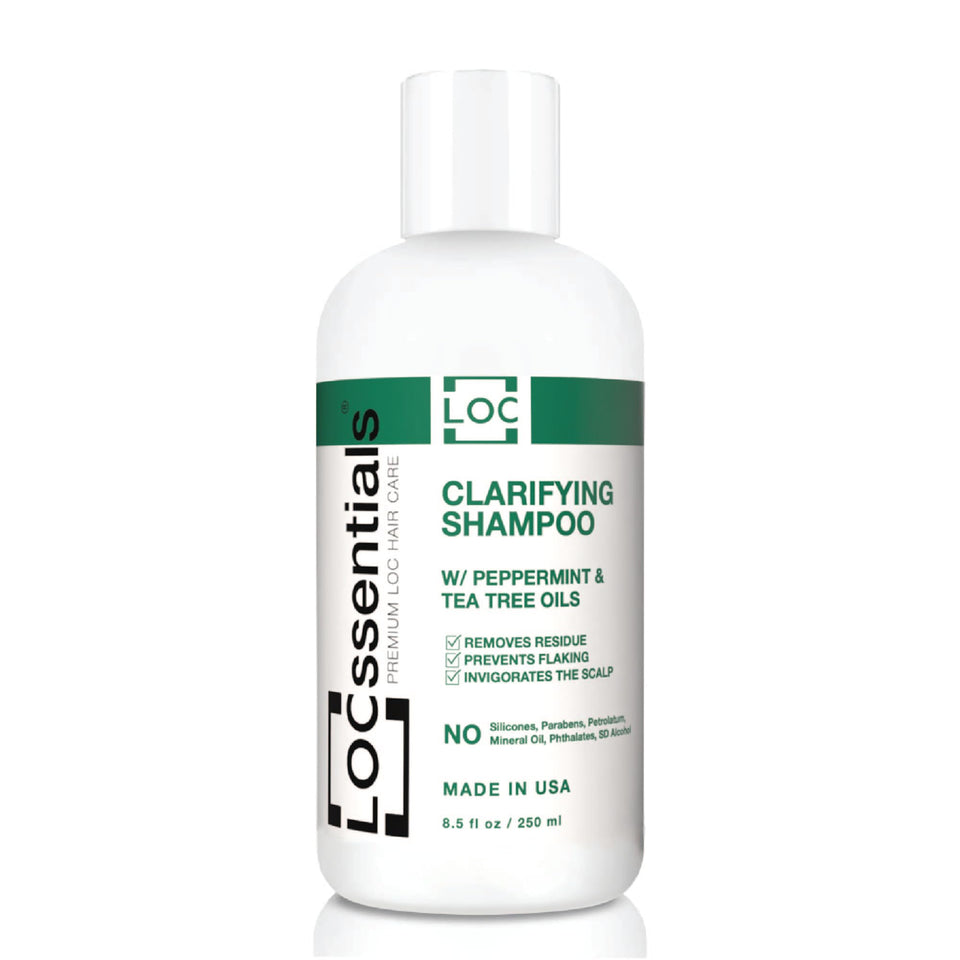LOCssentials front bottle view shows label and benefits for clear cleansing