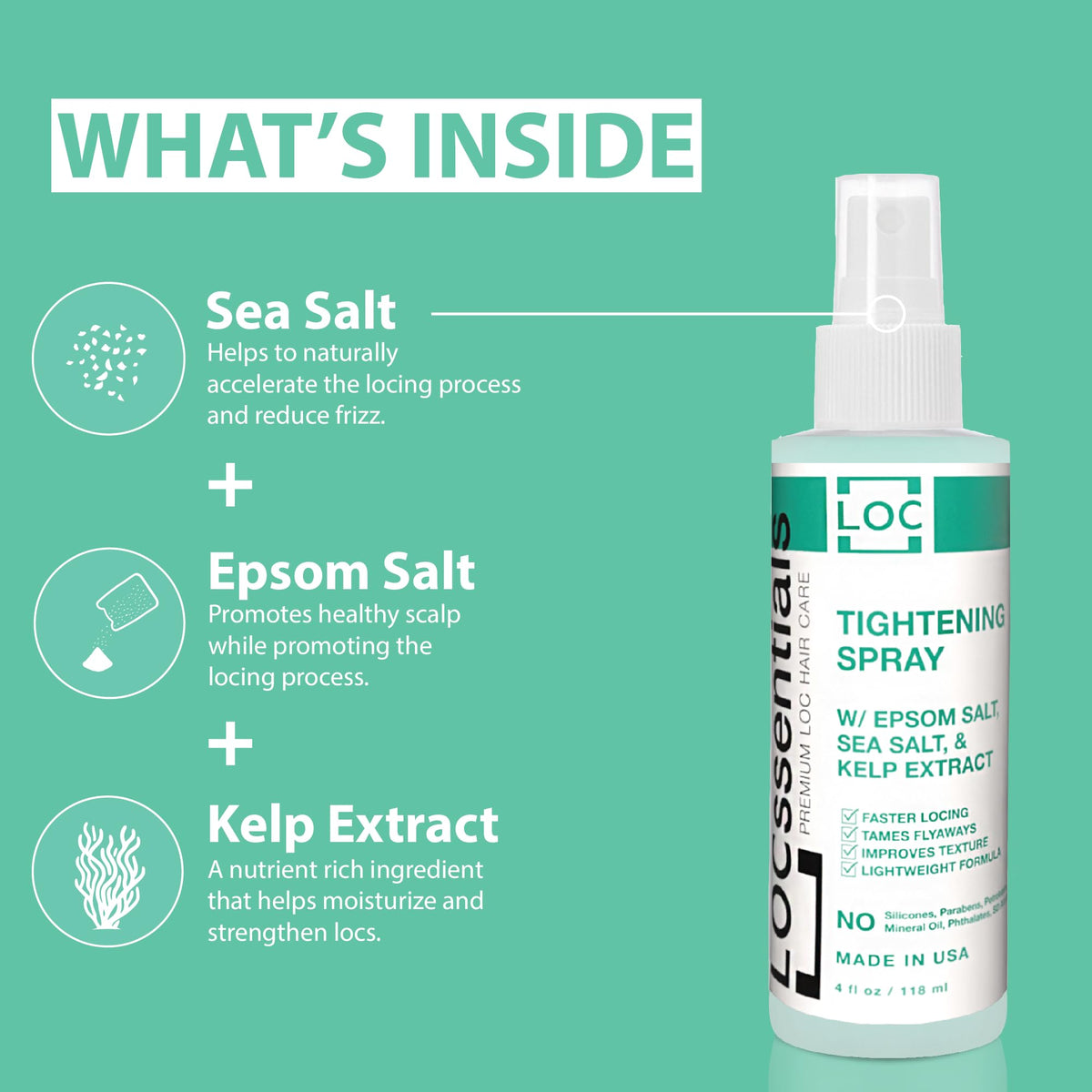 LOCssentials spray being applied to starter locs to speed locking and reduce frizz