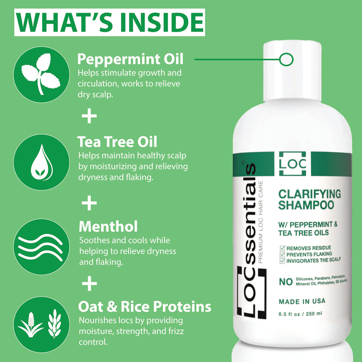 LOCssentials shampoo lather close-up showing gentle foam that removes buildup