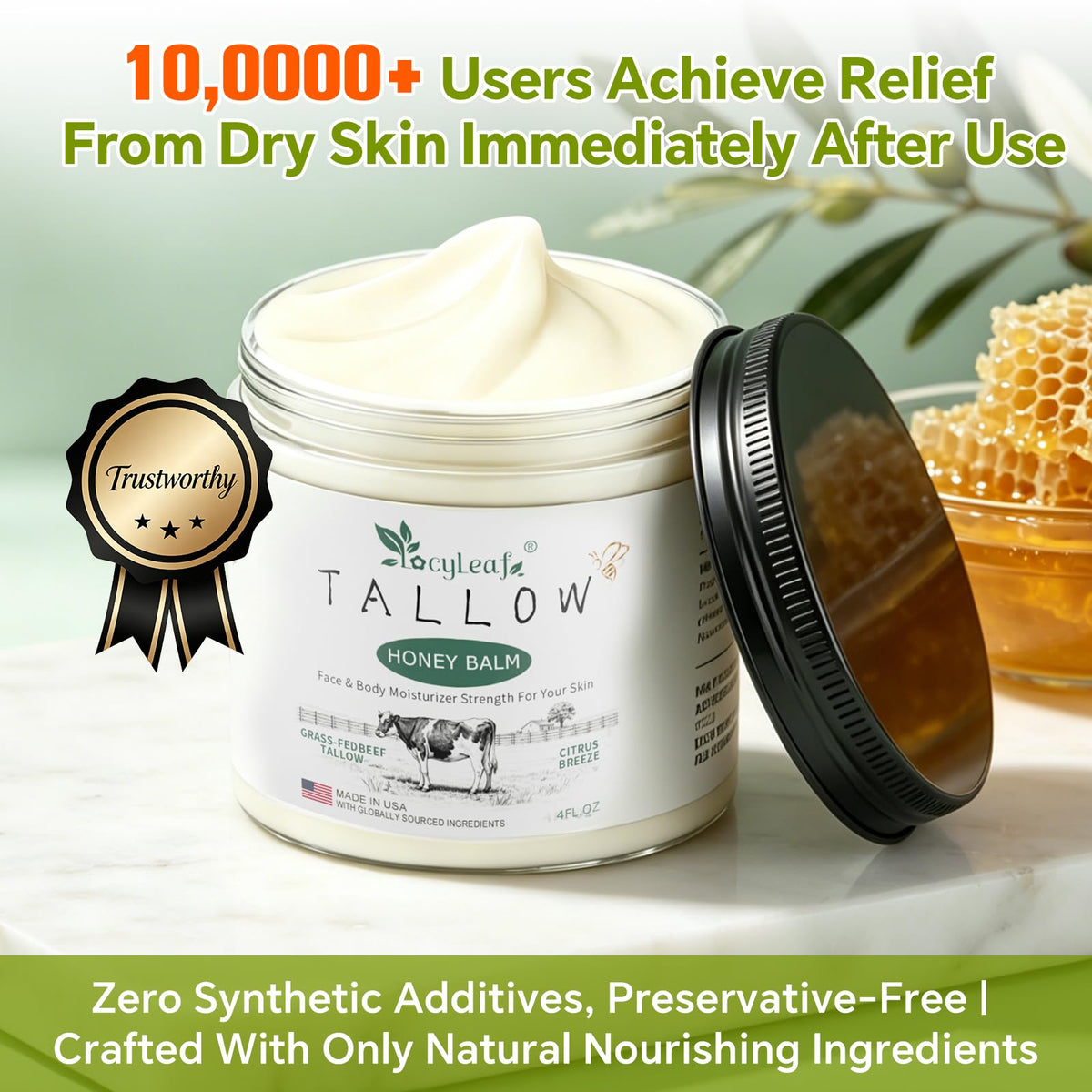 LOCYLEAF applying balm to skin demonstrating quick absorption benefit