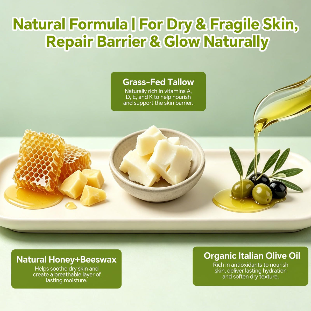 LOCYLEAF raw honey and beeswax beside jar showing natural ingredients benefit