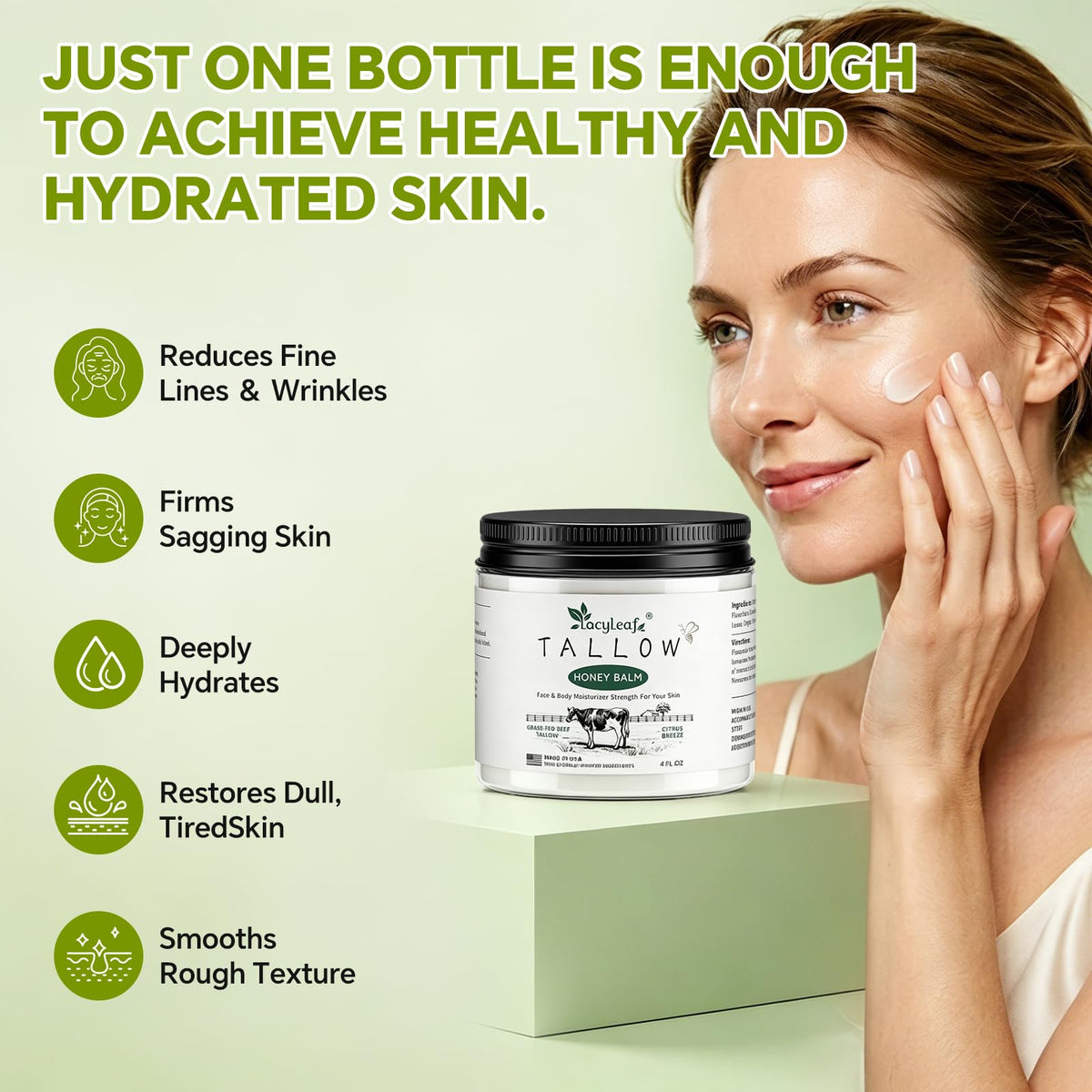 LOCYLEAF close-up of balm texture highlighting smooth, absorbent finish