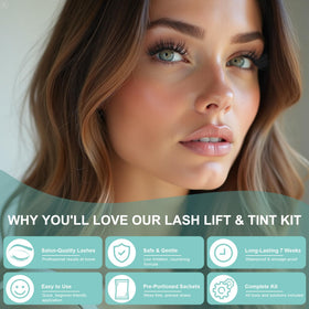 Loeland before and after eyelash lift comparison demonstrating fuller curl