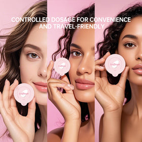 Loffeyo pod close-up of solid balm texture showing smooth surface and melt-ready formula