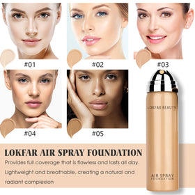 LOKFAR foundation texture swatch on skin, smooth hydrating coverage visible