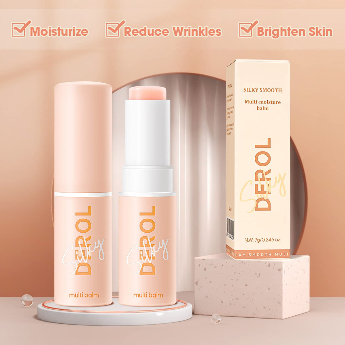 LOKFAR balm in a purse lifestyle shot showing travel-ready hydration benefit