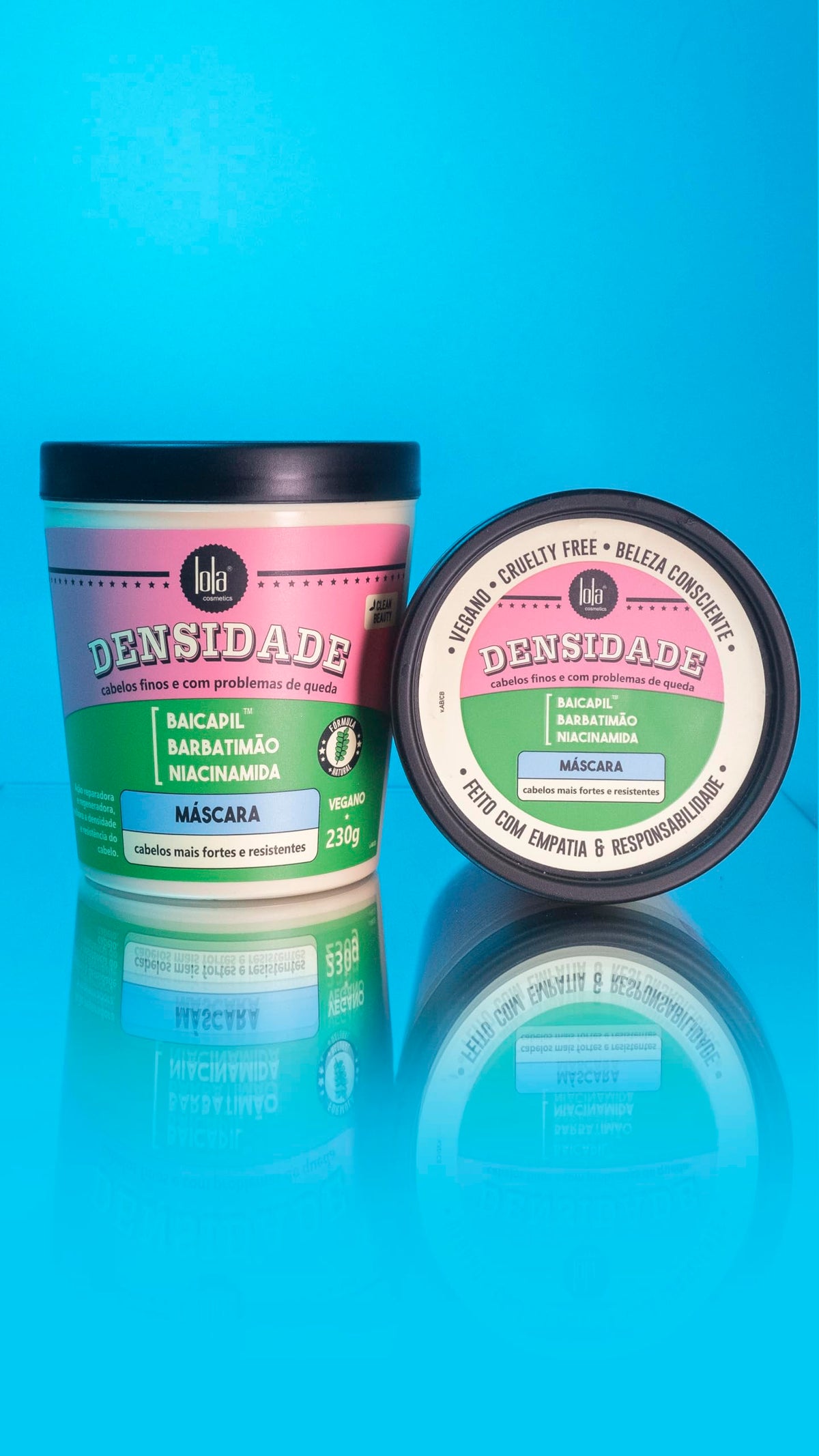 Lola From Rio jar held in hand to show 8.11 fl oz scale and travel convenience