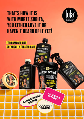 Lola shampoo in shower being applied to wet hair to hydrate and soften