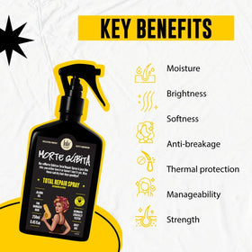 Lola From Rio spray being applied to towel-dried hair for easier detangling