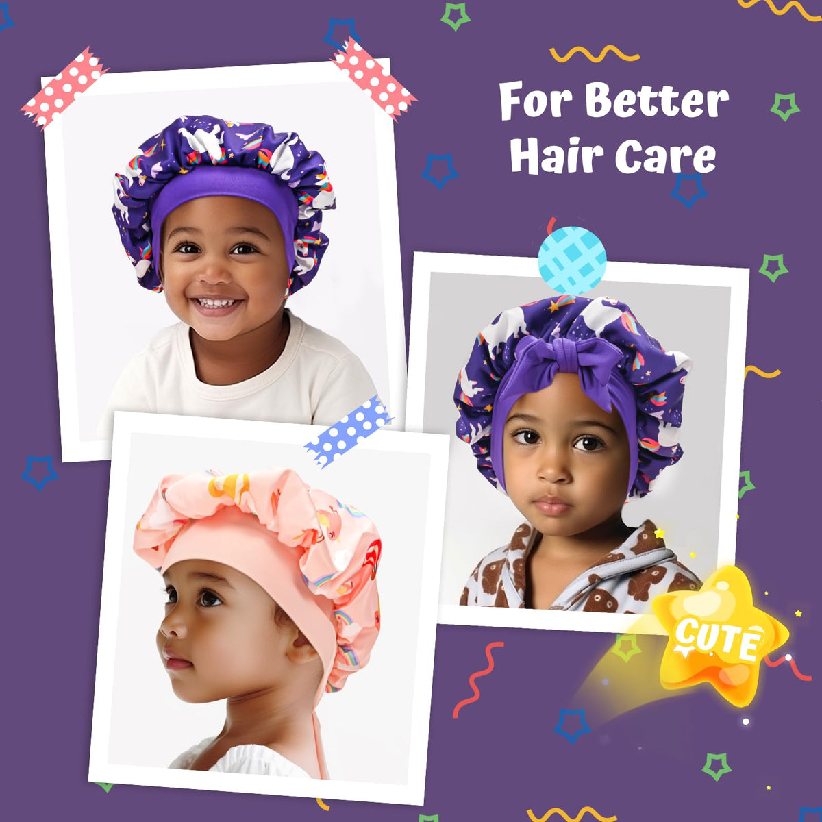 Lolalet child wearing bonnet while sleeping, keeps hair neat and tangle-free