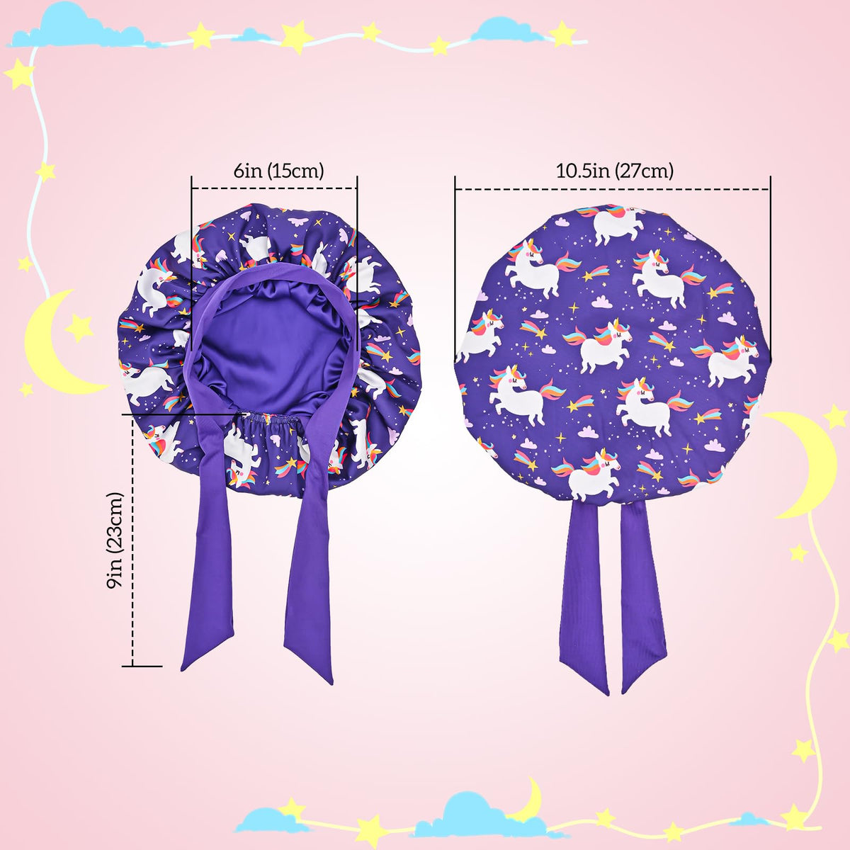 Lolalet reversible bonnet showing printed and solid sides, offers styling options