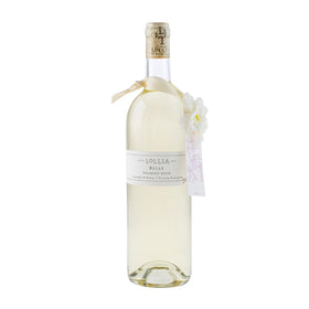 LOLLIA front bottle view showing elegant glass and lavender honey scent benefit