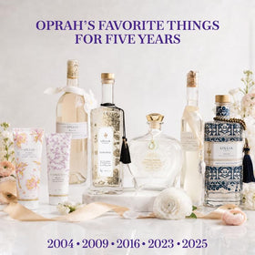 LOLLIA bottle on vanity styled as a decorative home spa accent