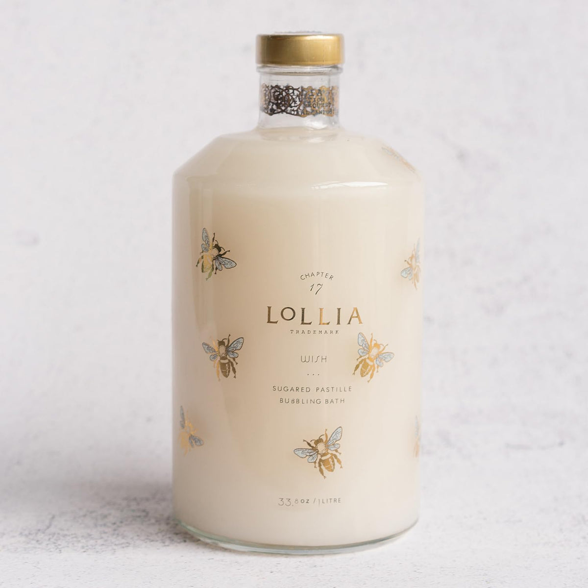 LOLLIA label close-up showing scent details and helpful usage information