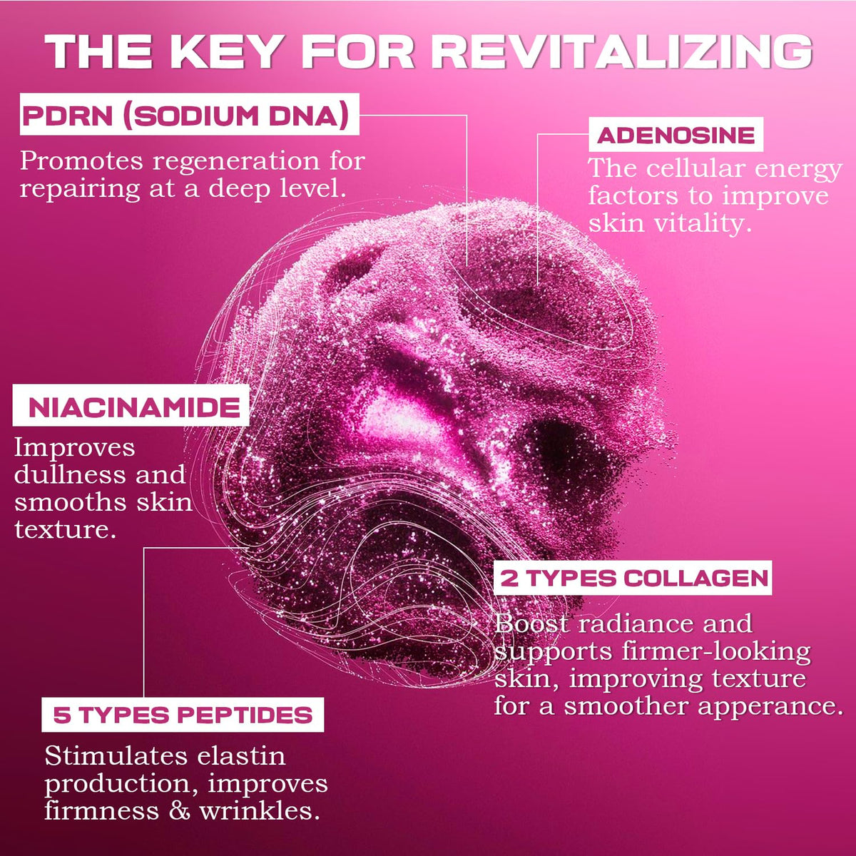 Lollsea ingredients label highlighting PDRN, peptides and niacinamide for repair