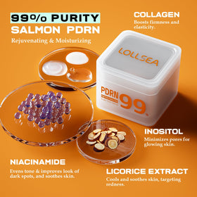 pad saturated with serum showing Lollsea formulation for deep absorption and glow