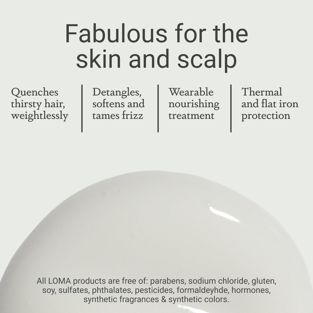 Loma Hair Care next to a ruler showing 8 ounce scale for size clarity