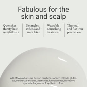 Loma Hair Care next to a ruler showing 8 ounce scale for size clarity