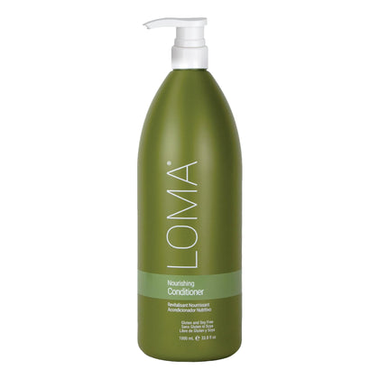 Loma front packaging showing 33 oz bottle and clear label benefits